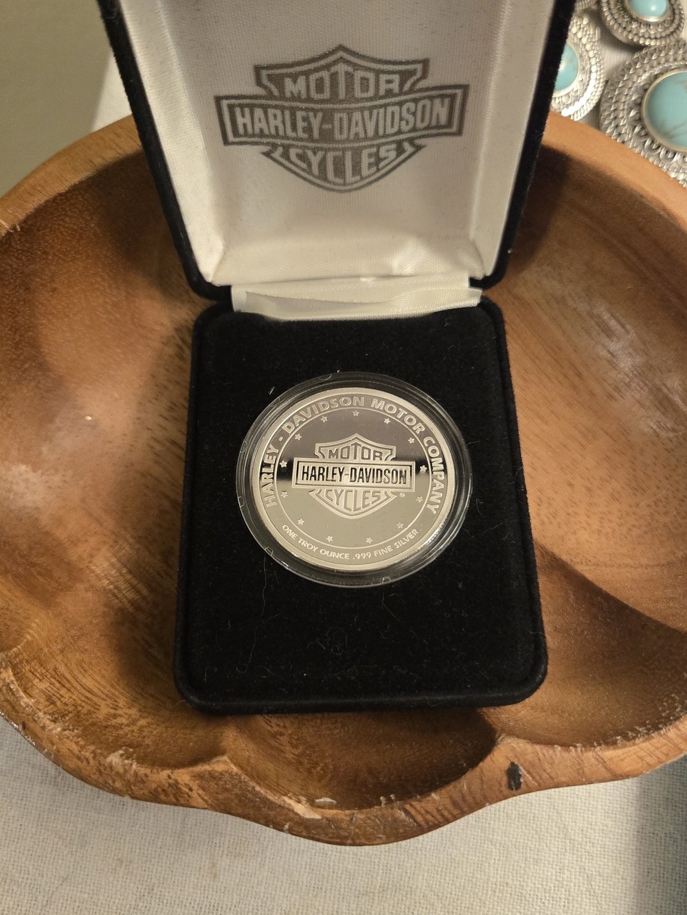 Harley-Davidson Silver Collectible Coin - Black Presentation Case